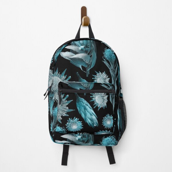 Item preview, Teal Botanical on Black Background designed and sold by Lesley Fitzpatrick.
