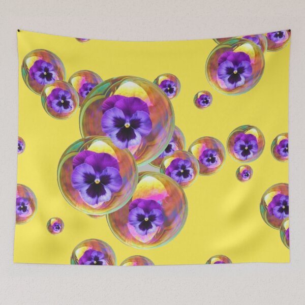 Item preview, SURREAL GOLD PANSY SOAP BUBBLES ABSTRACT ART designed and sold by sharlesart.