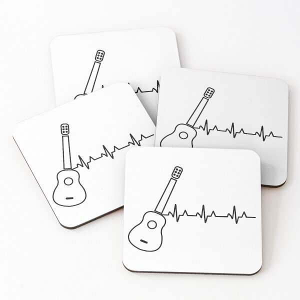 Item preview, Cool Retro Guitar Art With Heartbeat For Bass Player designed and sold by Funwithmusic.