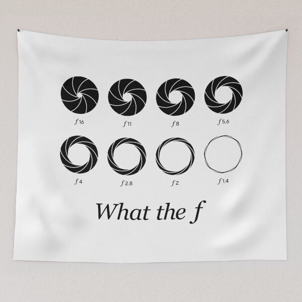 Item preview, What the f - Camera Lens Aperture f16 to f1.4 (On White) designed and sold by STUDIO-72.