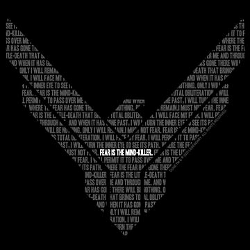 Artwork thumbnail, Dune 2021 Litany Against Fear Word Art  by Merch-On