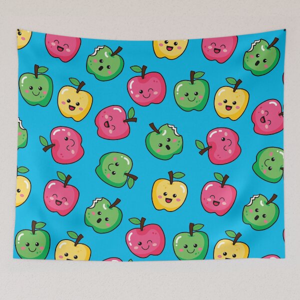 Item preview, Happy Apples Blue Pattern designed and sold by keeleypost.