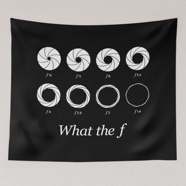 Item preview, What the f - Camera Lens Aperture f16 to f1.4 (On Black) designed and sold by STUDIO-72.