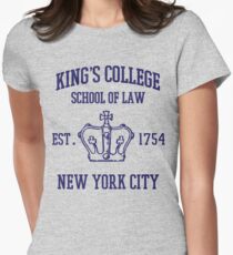 Camiseta entallada para mujer HAMILTON BROADWAY MUSICAL Escuela de Derecho King's College Est. 1854 La ciudad más grande del mundo