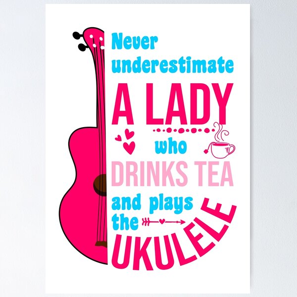 Item preview, Funny ukulele and tea lady designed and sold by DeliriousSteve.
