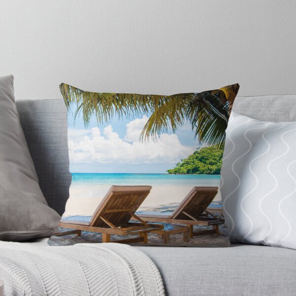 Item preview, Sunbeds on exotic tropical palm beach designed and sold by Stanciuc.
