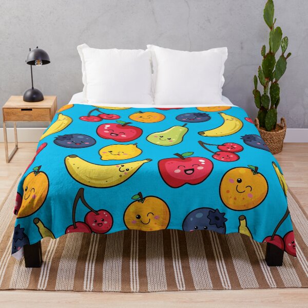 Item preview, Happy Fruit Blue Pattern designed and sold by keeleypost.