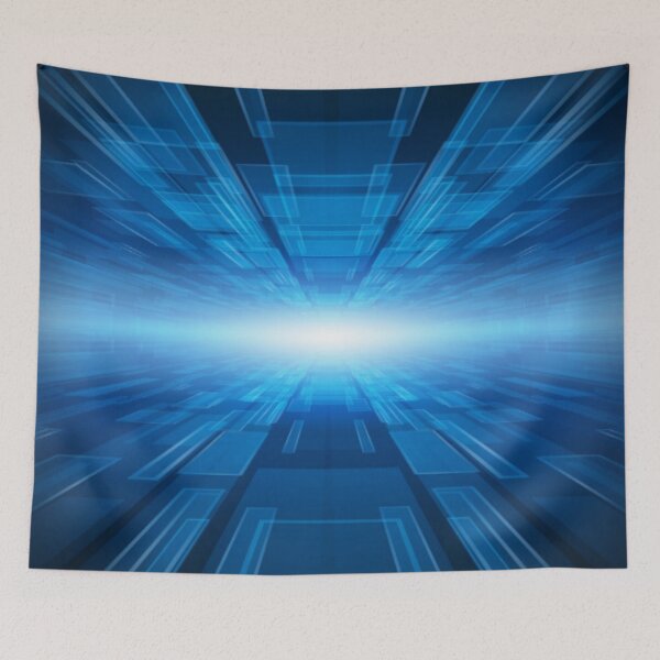 Item preview, Blue Futuristic Digital Computerised Abstract Pattern Design designed and sold by WearWolfDesigns.