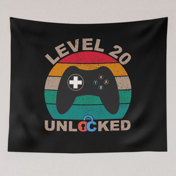 Item preview, Level 20 Unlocked, 20th Birthday , Level Up Birthday, Level Unlocked, Achievement Unlocked, Video Gamer Party  designed and sold by plussorn.