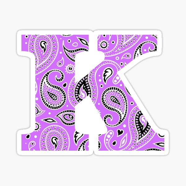 Letter H/Eta Monogram Purple Bandana Paisley" Sticker for by | Redbubble