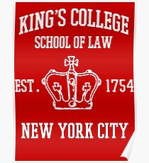 HAMILTON BROADWAY MUSICAL King's College School of Law Est. 1854 Greatest City in the World Poster