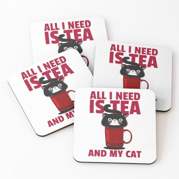 Item preview, tea is all that i need and my cat, cup of tea designed and sold by PabsCellaneous.