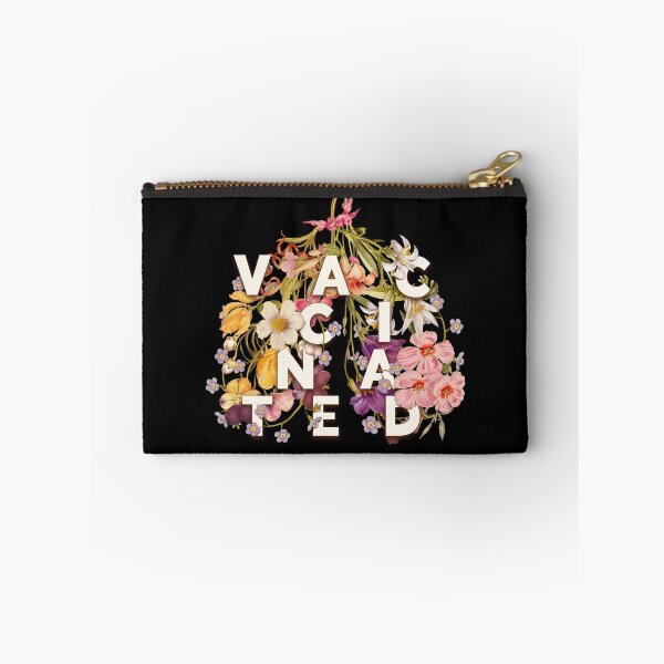 Item preview, Vaccinated - Floral Lungs | Vintage botanical Wild Flowers Blooming Plant Herbal Herbarium Herb Herbaria Typography saying Fully Vaccinated AF Vax Vaccination | ICU Nurse ER designed and sold by Any Color Designs.