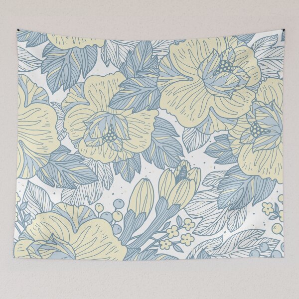 Item preview, big blue flowers pattern  designed and sold by SA Butterfly.