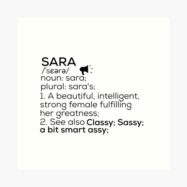 Definición de nombre Sara Lámina artística