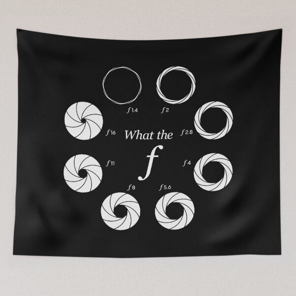 Item preview, What the f - Camera Lens Aperture Roundel f1.4 to f16 (On Black) designed and sold by STUDIO-72.