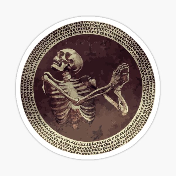 Hannibal: Dancing Skull + Skeleton Mosaic Pegatina