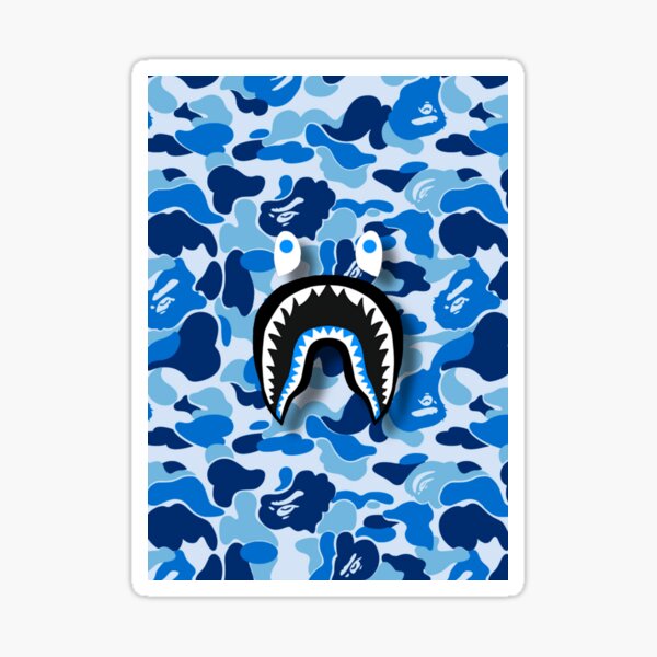 Bape Blue Camo Stickers | Redbubble