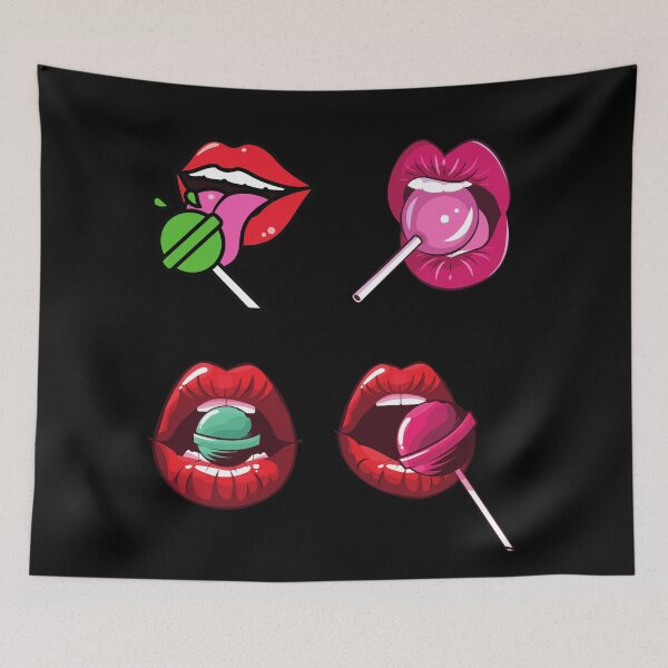 Aperçu de l'œuvre Lollipop Red Lips - Pop Art Design créée et vendue par Trndii.