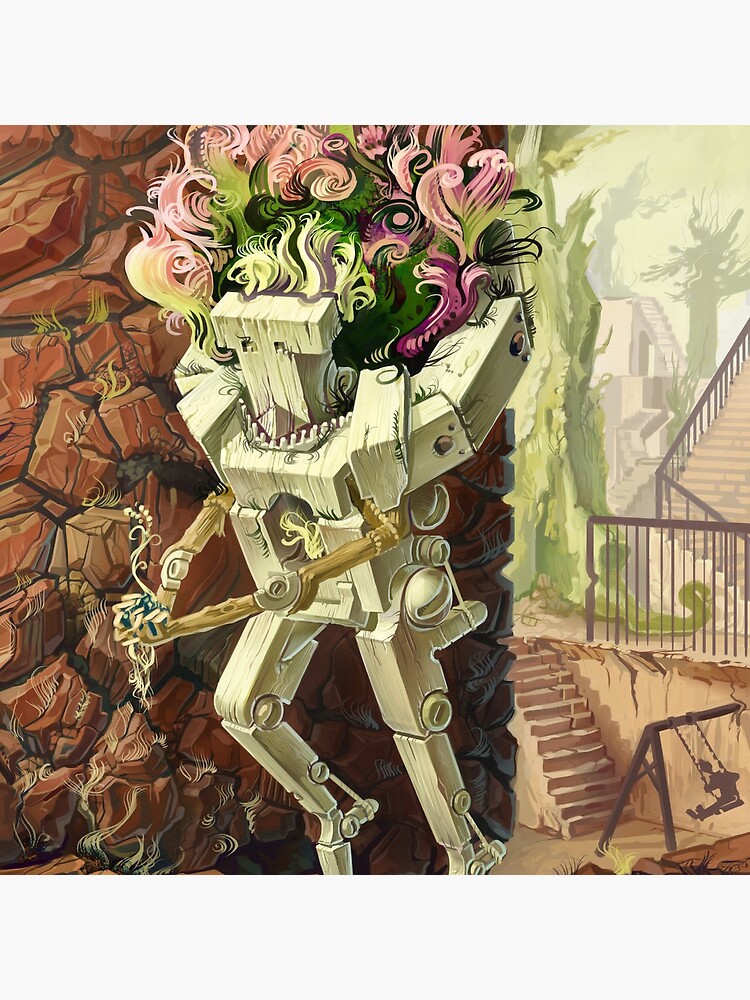 Thumbnail 4 of 4, Pillow, Wooden Robot designed and sold by augustinas.