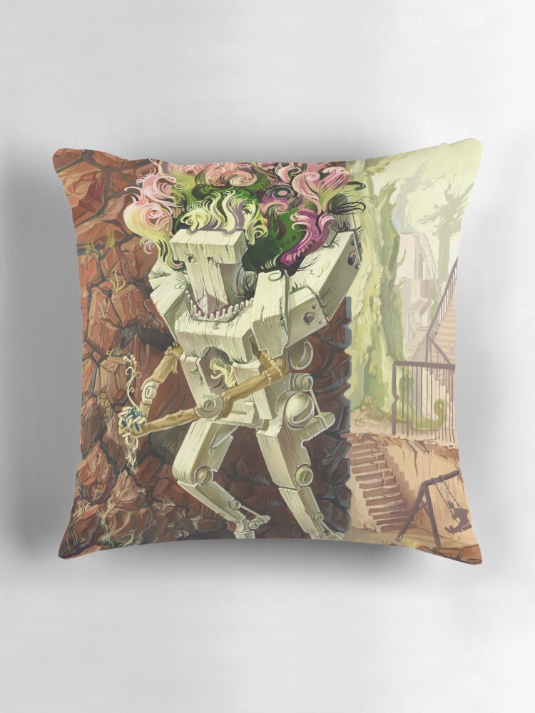 Thumbnail 3 of 4, Pillow, Wooden Robot designed and sold by augustinas.
