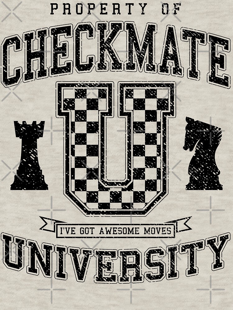 Checkmate University Vintage College Varsity Chess Player Pullover Hoodie