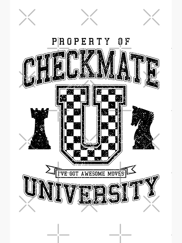 Checkmate University Vintage College Varsity Chess Player | Poster