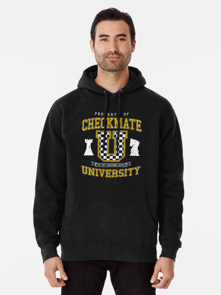 Checkmate University Vintage College Varsity Chess Player Pullover Hoodie