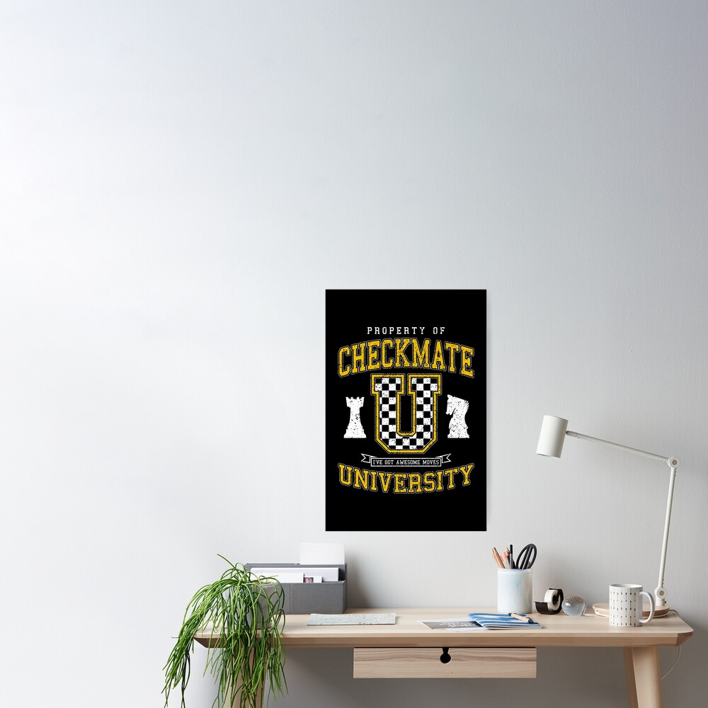 Checkmate University Vintage College Varsity Chess Player Poster for Sale  by GrandeDuc