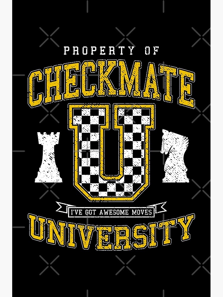 Checkmate University Vintage College Varsity Chess Player | Poster