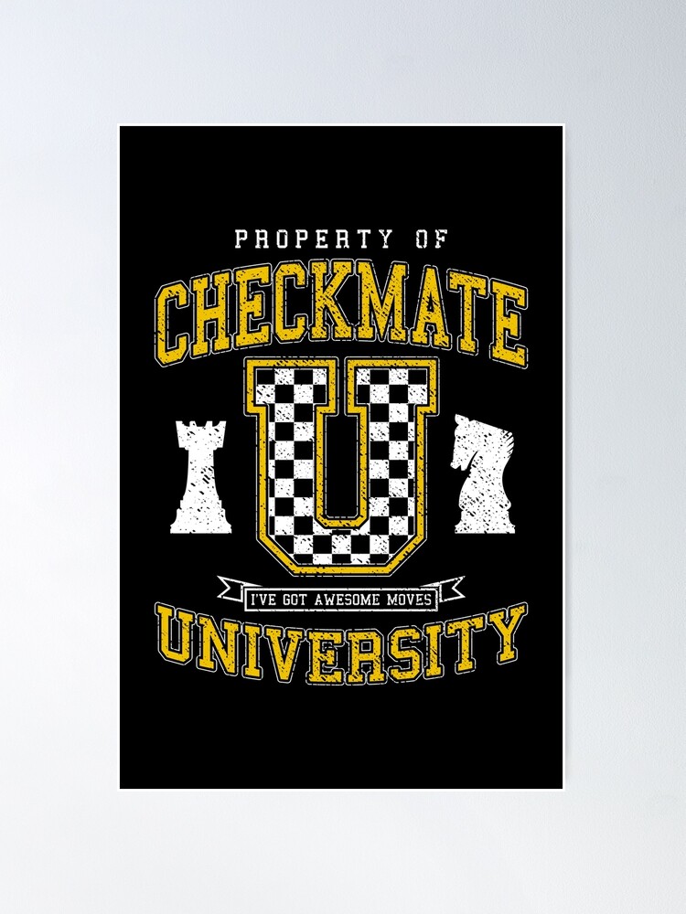 Checkmate University Vintage College Varsity Chess Player | Poster