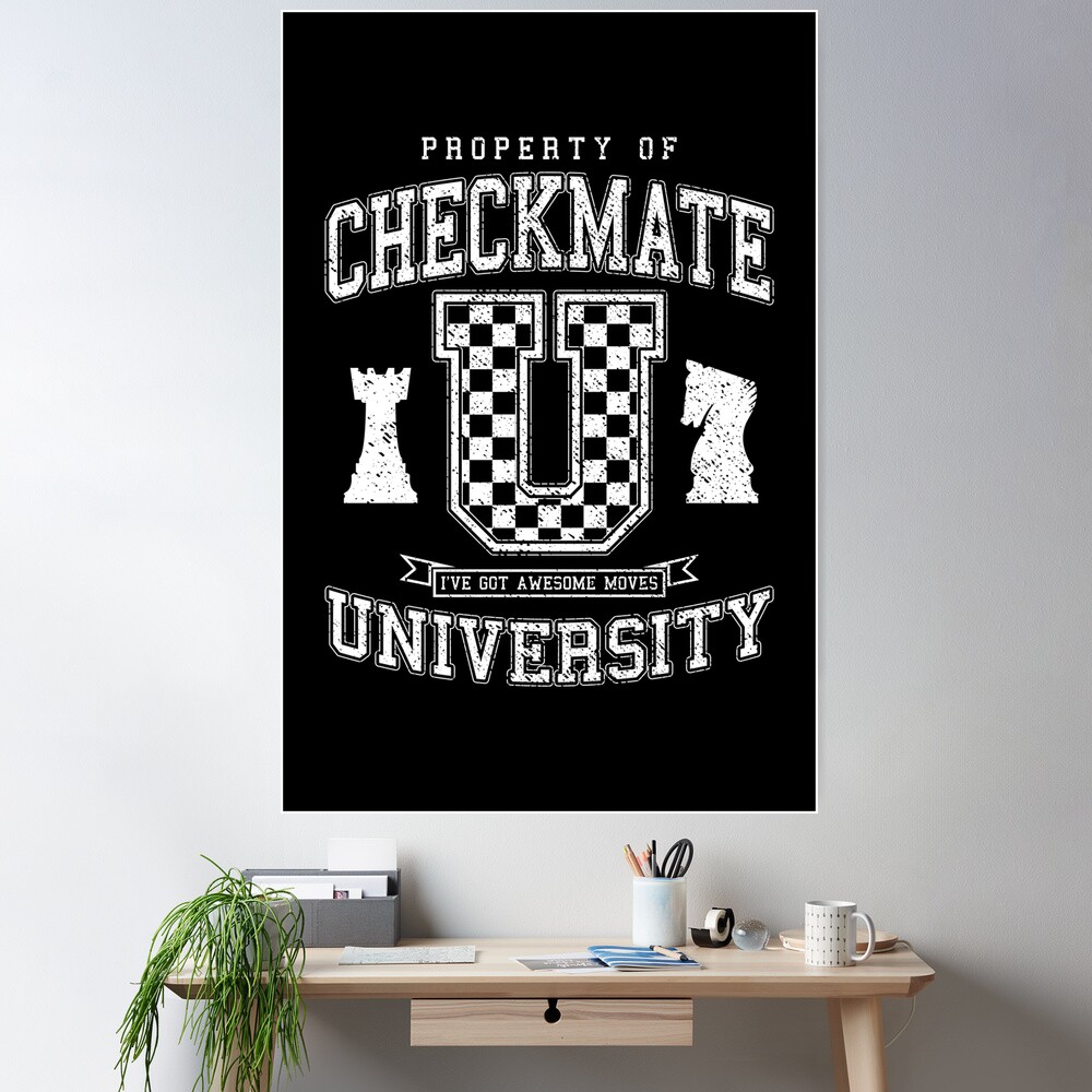 Checkmate University Vintage College Varsity Chess Player Poster for Sale  by GrandeDuc