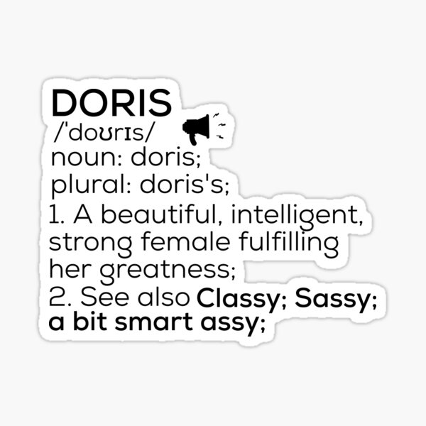 doris-name-definition-sticker-for-sale-by-teelogic-redbubble