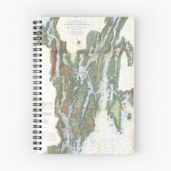Item preview, Vintage Kennebec and Sheepscot River Map (1862) designed and sold by BravuraMedia.