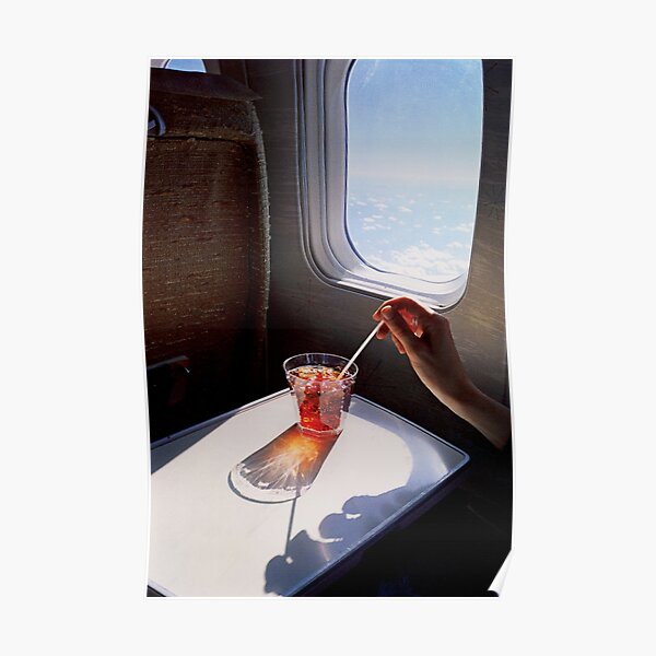 Enjoying Iced Tea On THe Plane William Poster Poster Poster