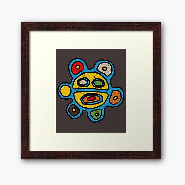 Taino Indigenous Jayuya Sun Symbol Mandala color Framed Art Print