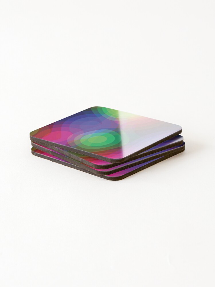 Thumbnail 4 of 5, Coasters (Set of 4), Colorful abstract pattern. designed and sold by KasTanDesign.