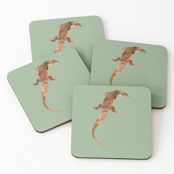 Artikelvorschau, A steht für Ackies Monitor Lizard, Ackies Monitor Lizard Artwork – Detaillierte Reptilienillustration und exotisches Wildtierdesign entworfen und verkauft von PrettylittlepastelUk.
