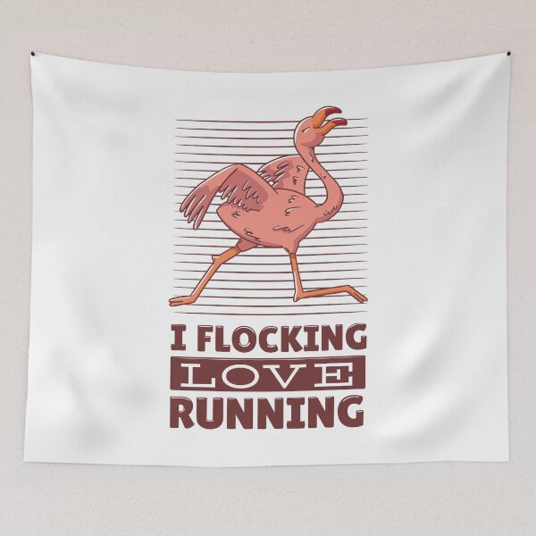 Item preview, I Flocking Love Running Flamingo Fitness designed and sold by Hoiho Adventure Shirts.