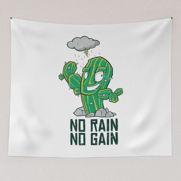 Item preview, No Rain No Gain Cactus Fitness designed and sold by Hoiho Adventure Shirts.
