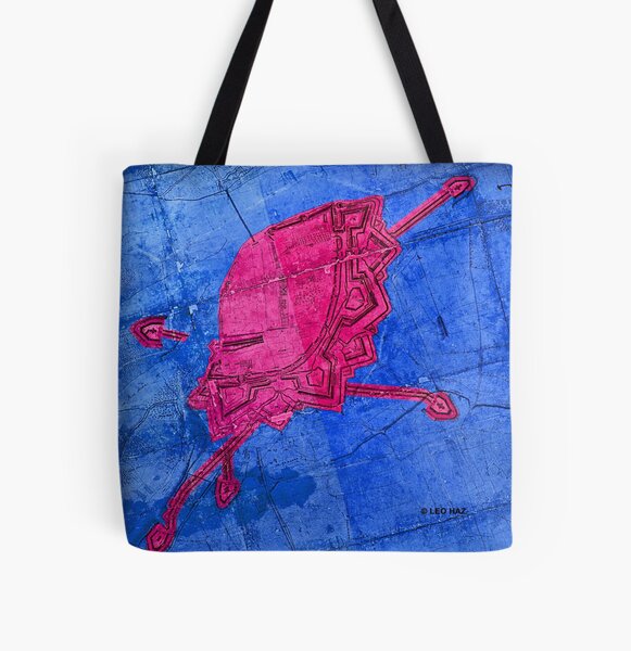 Herz von Braunau Alte Stadtkarte 1680 c. Allover-Print Tote Bag