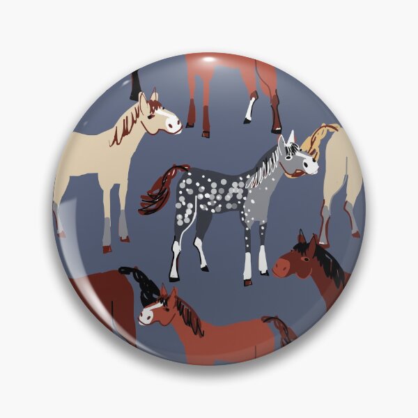 Item preview, Blue roan horse in blue into a blue pattern designed and sold by belettelepink.