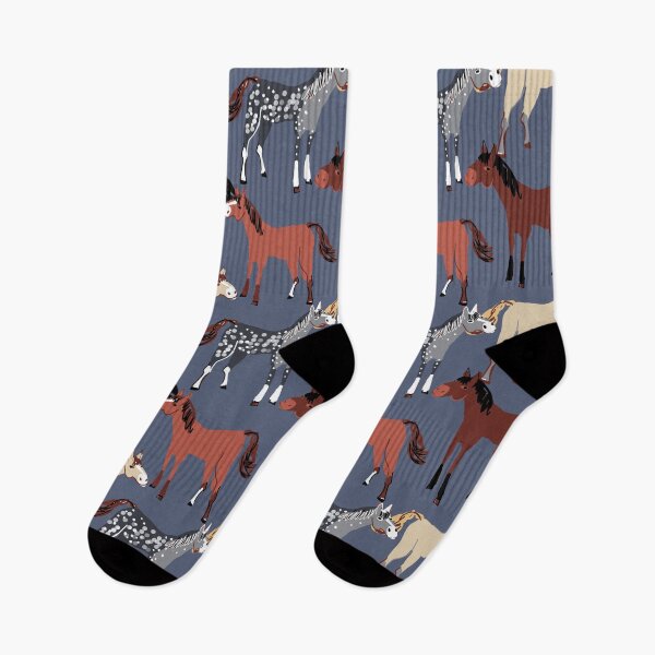 Item preview, Blue roan horse in blue into a blue pattern designed and sold by belettelepink.