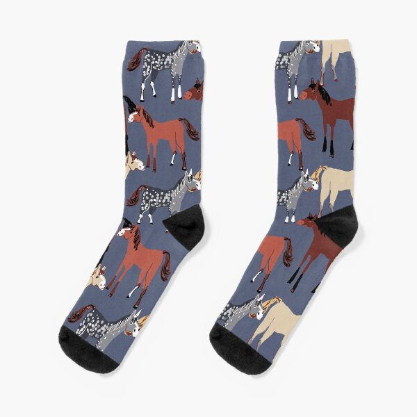 Aperçu de l'œuvre Cheval rouan bleu en bleu dans un motif bleu créée et vendue par belettelepink.