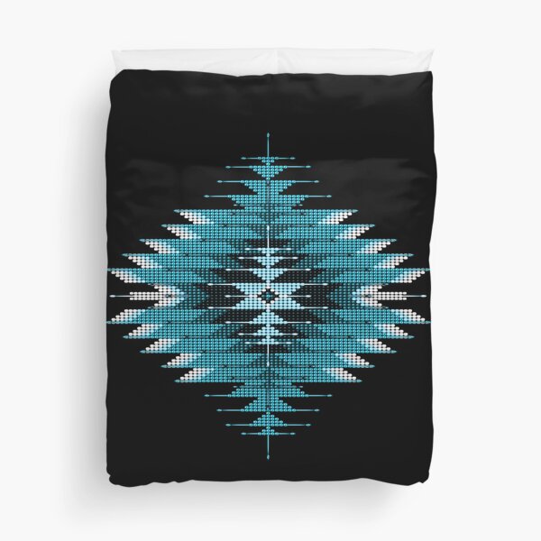 Native American Southwest-Style Turquoise Sunburst Duvet Cover