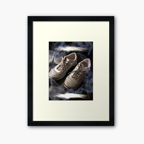 Arthritic silver dancing shoes Framed Art Print
