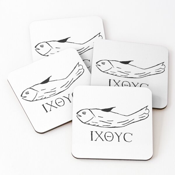 Item preview, The Fish - IXOYC - Early Christian Symbol - Black Print designed and sold by VerShirts.