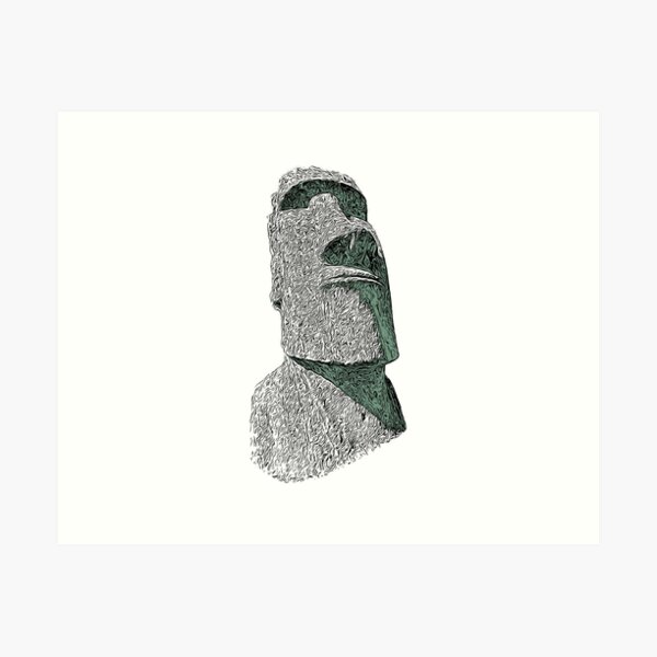 Buff Moai Art Print for Sale by TheBigSadShop