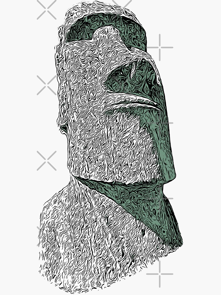 Moai Stone FACE Sticker for Sale by 9DesignArt