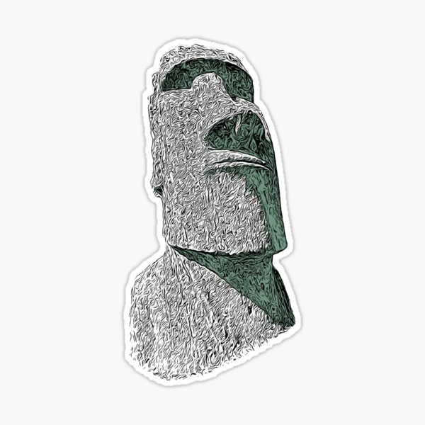 Moai emoji Sticker for Sale by SeyMeme